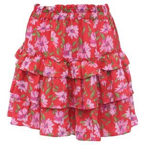 LoveShackFancy Corbett Mini Skirt in Red Viscose